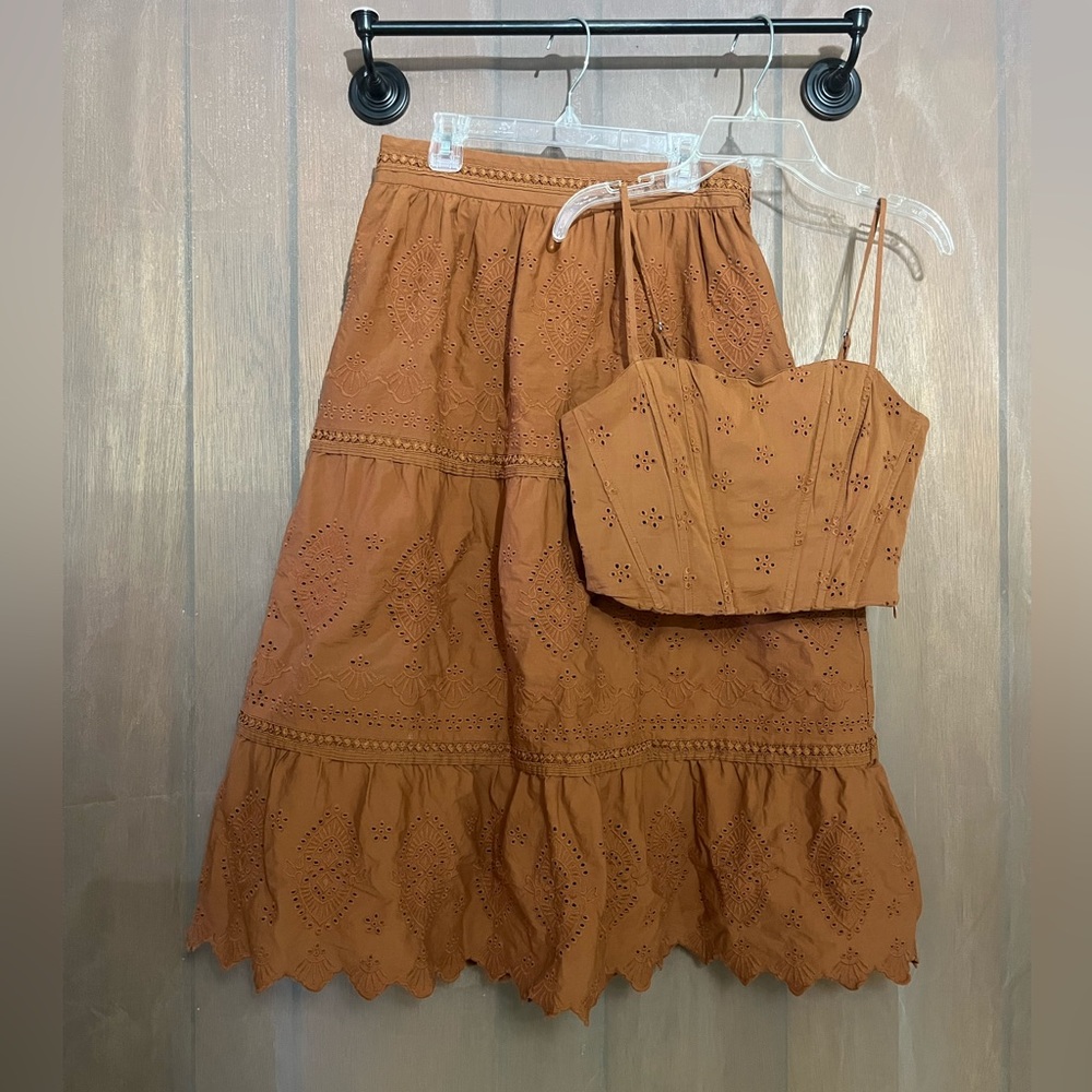 Jason Wu Corset Top and Skirt Boho Two Piece Set Size Medium